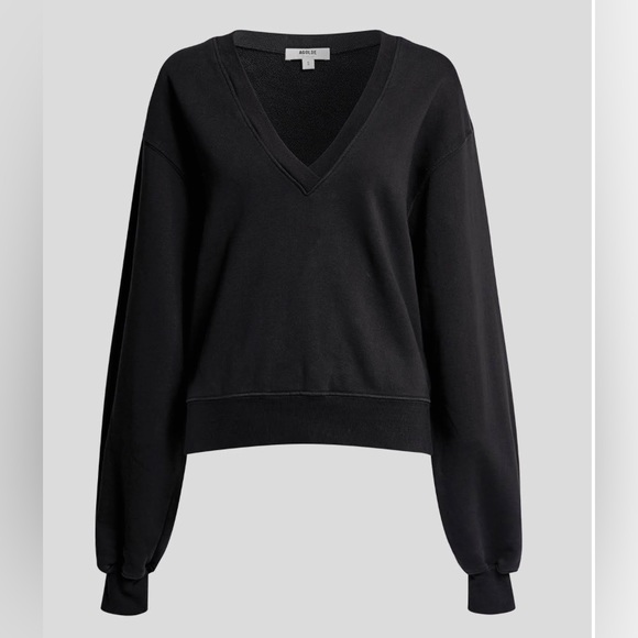 Agolde Tops - Agolde V Neck Ballon Sleeve Sweatshirt Sz. S Color: Black